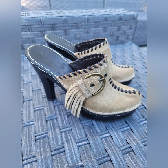 COACH "Katryna"‎ Suede Mule Heels, Size 6 - Picture 1 of 8